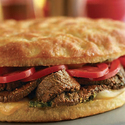 Beef & Smoked Mozzarella Stuffed Focaccia with Pesto